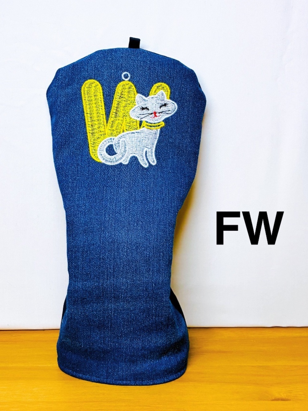 Golf Fairway wood Head Cover Denim Jeans Handmade By Shizu
